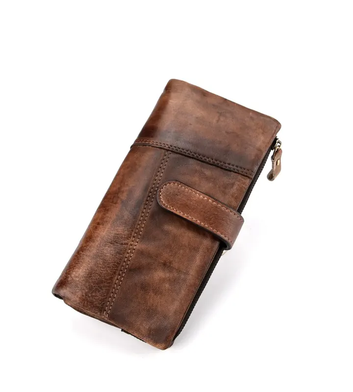 Tiding Genuine Leather Long Wallet